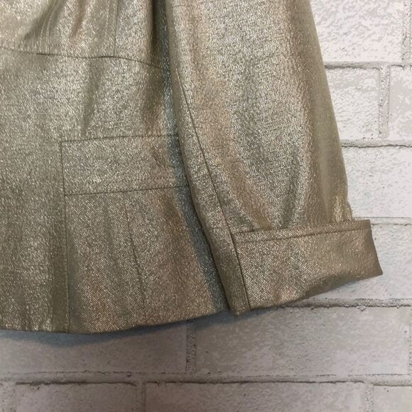 Kay Unger Champagne Metallic Blazer 10 - Picture 3 of 8